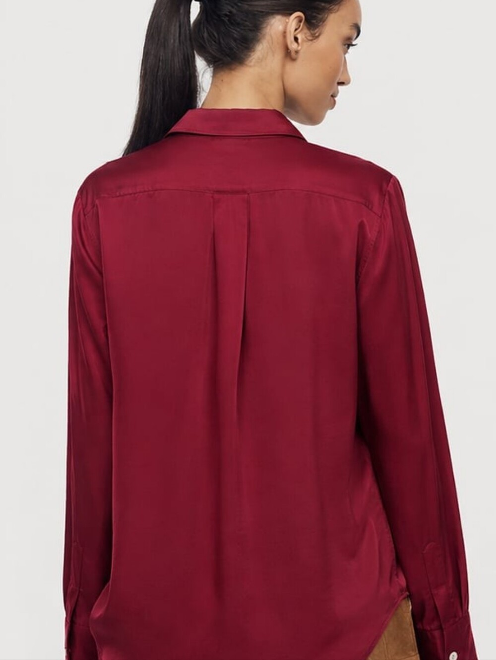 100% Silk Vintage Button-Down Shirt Quiet Luxury Rich Girl Starter Pack - Picture 10 of 10